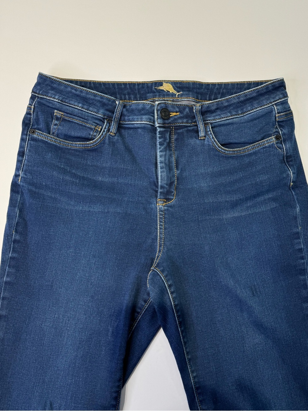 Tommy Bahama Women's 31x28 High Rise Ankle Denim Jeans Dark Royal Blue